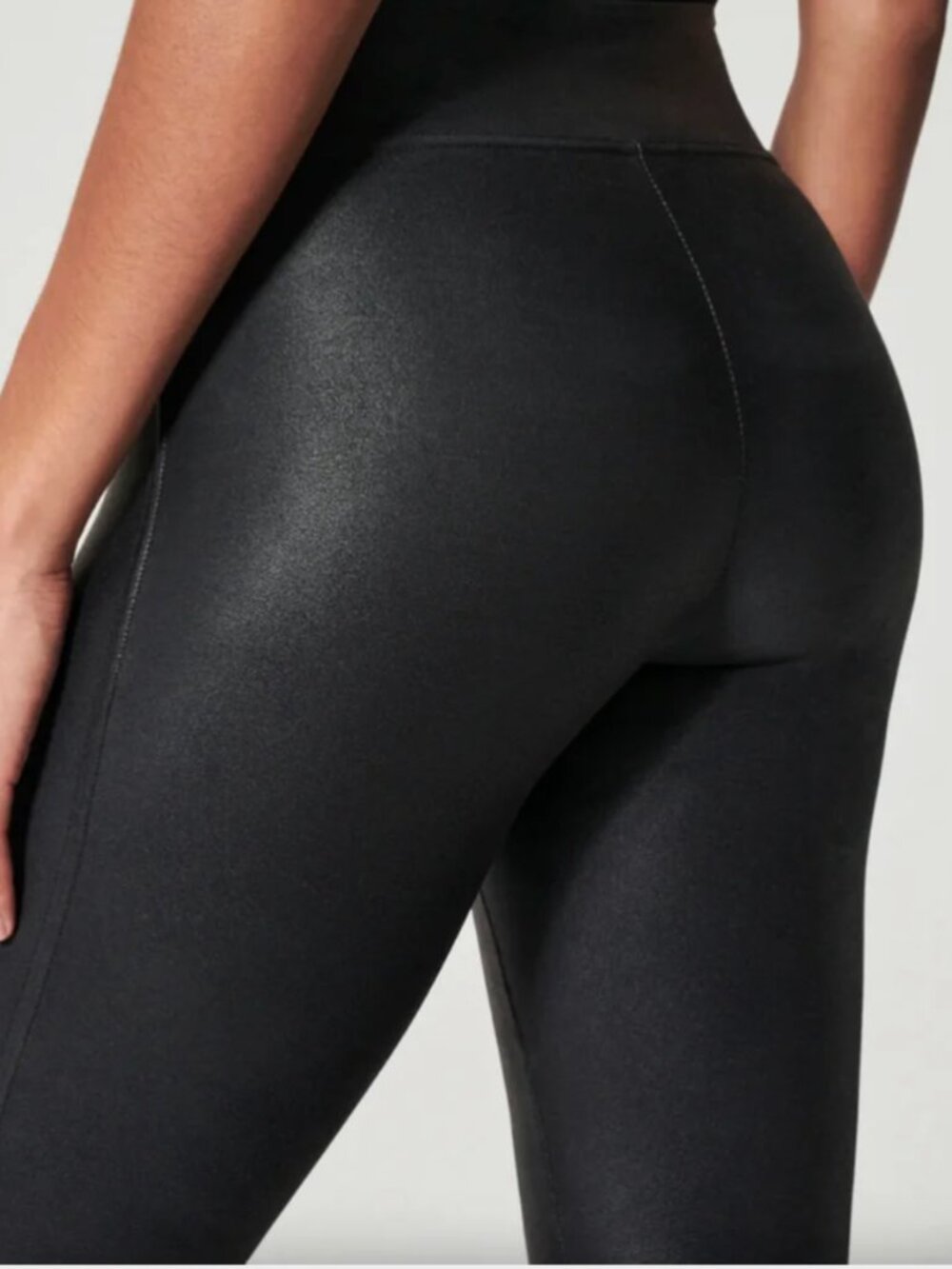 SPANX SPANXshape Faux Leather Leggings – Black – Size Large (L/G)